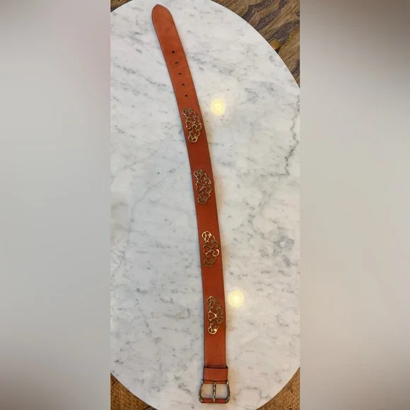 Jil Sander Suede Belt, ornate gold embellishments, suede/gold buckle, S, 26-30 - Picture 13 of 16